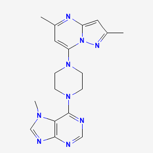 6-(4-{2,5-dimethylpyrazolo[1,5-a]pyrimidin-7-yl}piperazin-1-yl)-7-methyl-7H-purine