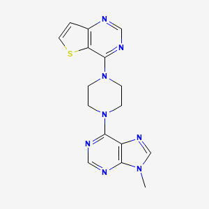 9-methyl-6-(4-{thieno[3,2-d]pyrimidin-4-yl}piperazin-1-yl)-9H-purine