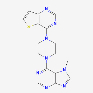 molecular formula C16H16N8S B6453235 7-methyl-6-(4-{thieno[3,2-d]pyrimidin-4-yl}piperazin-1-yl)-7H-purine CAS No. 2549042-37-5