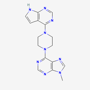 9-methyl-6-(4-{7H-pyrrolo[2,3-d]pyrimidin-4-yl}piperazin-1-yl)-9H-purine