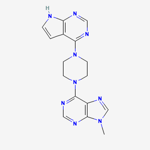 molecular formula C16H17N9 B6453240 9-methyl-6-(4-{7H-pyrrolo[2,3-d]pyrimidin-4-yl}piperazin-1-yl)-9H-purine CAS No. 2549050-75-9