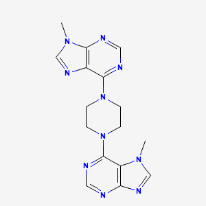 9-methyl-6-[4-(7-methyl-7H-purin-6-yl)piperazin-1-yl]-9H-purine