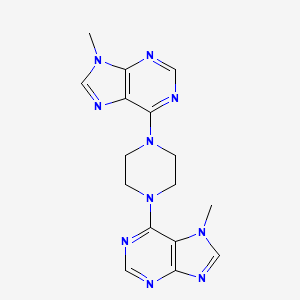 molecular formula C16H18N10 B6453247 9-methyl-6-[4-(7-methyl-7H-purin-6-yl)piperazin-1-yl]-9H-purine CAS No. 2549044-06-4