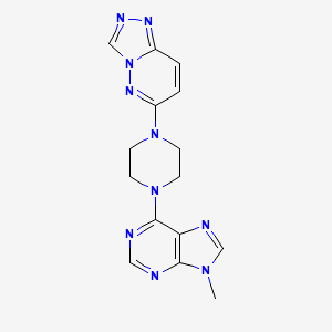 molecular formula C15H16N10 B6453271 9-methyl-6-(4-{[1,2,4]triazolo[4,3-b]pyridazin-6-yl}piperazin-1-yl)-9H-purine CAS No. 2549040-09-5