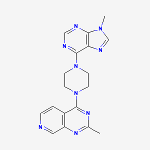 molecular formula C18H19N9 B6453297 9-methyl-6-(4-{2-methylpyrido[3,4-d]pyrimidin-4-yl}piperazin-1-yl)-9H-purine CAS No. 2548995-66-8