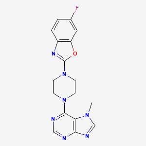 molecular formula C17H16FN7O B6453307 6-[4-(6-fluoro-1,3-benzoxazol-2-yl)piperazin-1-yl]-7-methyl-7H-purine CAS No. 2549019-66-9
