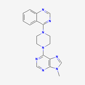 molecular formula C18H18N8 B6453313 4-[4-(9-methyl-9H-purin-6-yl)piperazin-1-yl]quinazoline CAS No. 2549040-29-9