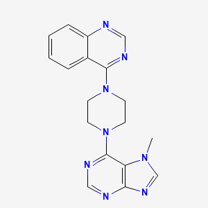 molecular formula C18H18N8 B6453327 4-[4-(7-methyl-7H-purin-6-yl)piperazin-1-yl]quinazoline CAS No. 2549054-91-1