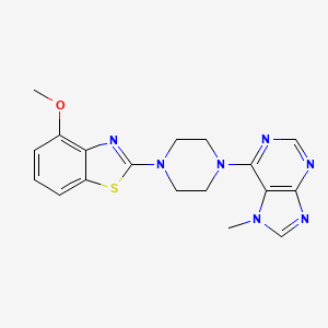 molecular formula C18H19N7OS B6453347 6-[4-(4-methoxy-1,3-benzothiazol-2-yl)piperazin-1-yl]-7-methyl-7H-purine CAS No. 2548991-73-5