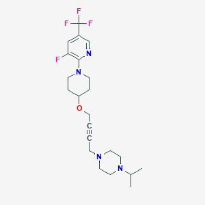 1-[4-({1-[3-fluoro-5-(trifluoromethyl)pyridin-2-yl]piperidin-4-yl}oxy)but-2-yn-1-yl]-4-(propan-2-yl)piperazine