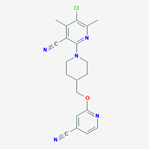 molecular formula C20H20ClN5O B6453405 5-chloro-2-(4-{[(4-cyanopyridin-2-yl)oxy]methyl}piperidin-1-yl)-4,6-dimethylpyridine-3-carbonitrile CAS No. 2549027-73-6