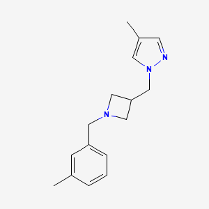 molecular formula C16H21N3 B6453422 4-methyl-1-({1-[(3-methylphenyl)methyl]azetidin-3-yl}methyl)-1H-pyrazole CAS No. 2549062-97-5