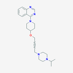 molecular formula C24H33N5O B6453429 4-[4-({4-[4-(propan-2-yl)piperazin-1-yl]but-2-yn-1-yl}oxy)piperidin-1-yl]quinazoline CAS No. 2548996-27-4