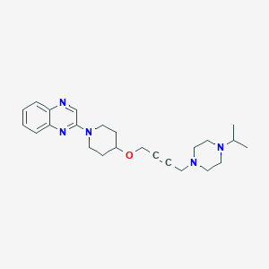 molecular formula C24H33N5O B6453437 2-[4-({4-[4-(propan-2-yl)piperazin-1-yl]but-2-yn-1-yl}oxy)piperidin-1-yl]quinoxaline CAS No. 2549019-37-4