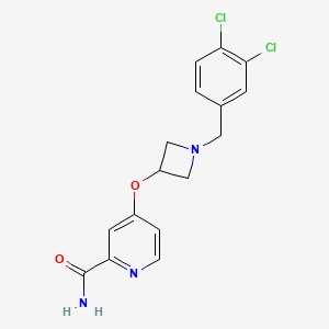 molecular formula C16H15Cl2N3O2 B6453440 4-({1-[(3,4-dichlorophenyl)methyl]azetidin-3-yl}oxy)pyridine-2-carboxamide CAS No. 2548987-11-5