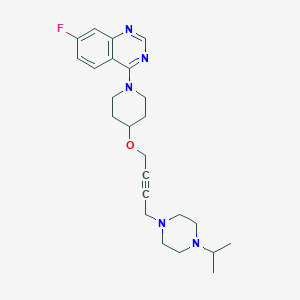 molecular formula C24H32FN5O B6453441 7-fluoro-4-[4-({4-[4-(propan-2-yl)piperazin-1-yl]but-2-yn-1-yl}oxy)piperidin-1-yl]quinazoline CAS No. 2549064-82-4