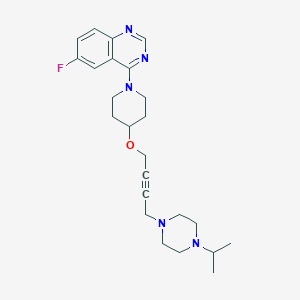 6-fluoro-4-[4-({4-[4-(propan-2-yl)piperazin-1-yl]but-2-yn-1-yl}oxy)piperidin-1-yl]quinazoline