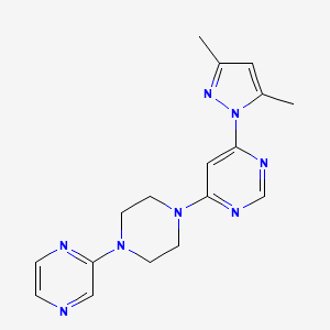 molecular formula C17H20N8 B6453475 4-(3,5-dimethyl-1H-pyrazol-1-yl)-6-[4-(pyrazin-2-yl)piperazin-1-yl]pyrimidine CAS No. 2549006-06-4