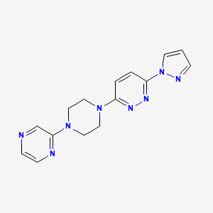 molecular formula C15H16N8 B6453487 3-[4-(pyrazin-2-yl)piperazin-1-yl]-6-(1H-pyrazol-1-yl)pyridazine CAS No. 2549014-37-9