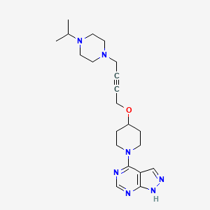 1-(propan-2-yl)-4-{4-[(1-{1H-pyrazolo[3,4-d]pyrimidin-4-yl}piperidin-4-yl)oxy]but-2-yn-1-yl}piperazine