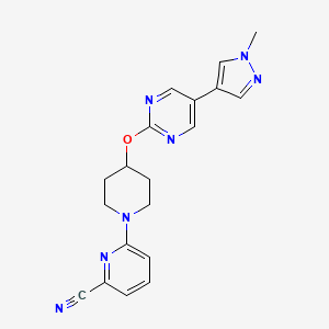 6-(4-{[5-(1-methyl-1H-pyrazol-4-yl)pyrimidin-2-yl]oxy}piperidin-1-yl)pyridine-2-carbonitrile