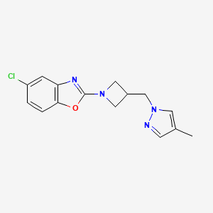 5-chloro-2-{3-[(4-methyl-1H-pyrazol-1-yl)methyl]azetidin-1-yl}-1,3-benzoxazole