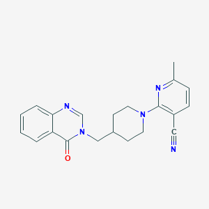 molecular formula C21H21N5O B6453503 6-methyl-2-{4-[(4-oxo-3,4-dihydroquinazolin-3-yl)methyl]piperidin-1-yl}pyridine-3-carbonitrile CAS No. 2549054-21-7