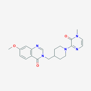 molecular formula C20H23N5O3 B6453515 7-methoxy-3-{[1-(4-methyl-3-oxo-3,4-dihydropyrazin-2-yl)piperidin-4-yl]methyl}-3,4-dihydroquinazolin-4-one CAS No. 2549011-12-1