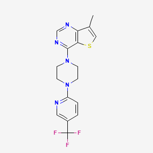 molecular formula C17H16F3N5S B6453529 1-{7-methylthieno[3,2-d]pyrimidin-4-yl}-4-[5-(trifluoromethyl)pyridin-2-yl]piperazine CAS No. 2549002-96-0