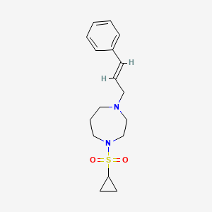 molecular formula C17H24N2O2S B6453535 1-(cyclopropanesulfonyl)-4-[(2E)-3-phenylprop-2-en-1-yl]-1,4-diazepane CAS No. 2549133-21-1