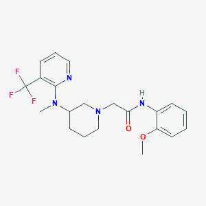 molecular formula C21H25F3N4O2 B6453562 N-(2-methoxyphenyl)-2-(3-{methyl[3-(trifluoromethyl)pyridin-2-yl]amino}piperidin-1-yl)acetamide CAS No. 2548997-89-1