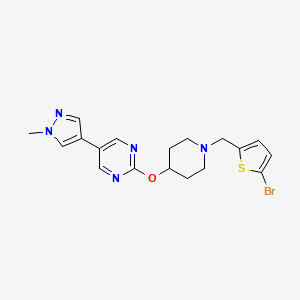 2-({1-[(5-bromothiophen-2-yl)methyl]piperidin-4-yl}oxy)-5-(1-methyl-1H-pyrazol-4-yl)pyrimidine