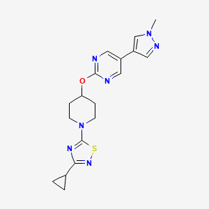 2-{[1-(3-cyclopropyl-1,2,4-thiadiazol-5-yl)piperidin-4-yl]oxy}-5-(1-methyl-1H-pyrazol-4-yl)pyrimidine