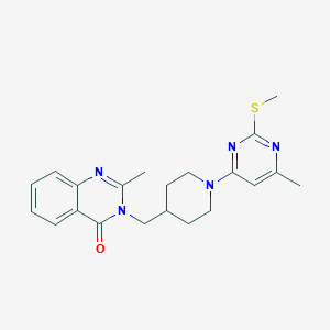 molecular formula C21H25N5OS B6453584 2-methyl-3-({1-[6-methyl-2-(methylsulfanyl)pyrimidin-4-yl]piperidin-4-yl}methyl)-3,4-dihydroquinazolin-4-one CAS No. 2548988-78-7