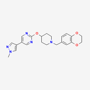 2-({1-[(2,3-dihydro-1,4-benzodioxin-6-yl)methyl]piperidin-4-yl}oxy)-5-(1-methyl-1H-pyrazol-4-yl)pyrimidine