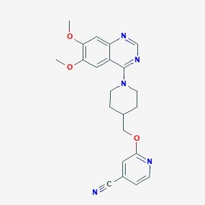 molecular formula C22H23N5O3 B6453625 2-{[1-(6,7-dimethoxyquinazolin-4-yl)piperidin-4-yl]methoxy}pyridine-4-carbonitrile CAS No. 2548998-03-2