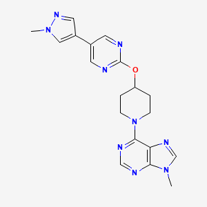 9-methyl-6-(4-{[5-(1-methyl-1H-pyrazol-4-yl)pyrimidin-2-yl]oxy}piperidin-1-yl)-9H-purine