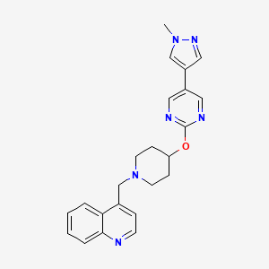 molecular formula C23H24N6O B6453642 4-[(4-{[5-(1-methyl-1H-pyrazol-4-yl)pyrimidin-2-yl]oxy}piperidin-1-yl)methyl]quinoline CAS No. 2548995-67-9