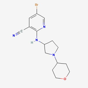 5-bromo-2-{[1-(oxan-4-yl)pyrrolidin-3-yl]amino}pyridine-3-carbonitrile