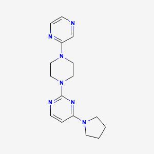 molecular formula C16H21N7 B6453713 2-[4-(pyrazin-2-yl)piperazin-1-yl]-4-(pyrrolidin-1-yl)pyrimidine CAS No. 2548977-31-5