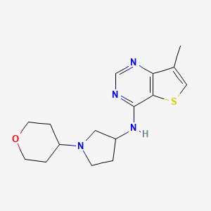 molecular formula C16H22N4OS B6453721 N-{7-methylthieno[3,2-d]pyrimidin-4-yl}-1-(oxan-4-yl)pyrrolidin-3-amine CAS No. 2549007-07-8