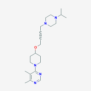 4,5-dimethyl-6-[4-({4-[4-(propan-2-yl)piperazin-1-yl]but-2-yn-1-yl}oxy)piperidin-1-yl]pyrimidine