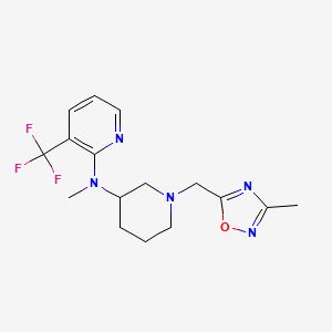 molecular formula C16H20F3N5O B6453856 N-methyl-N-{1-[(3-methyl-1,2,4-oxadiazol-5-yl)methyl]piperidin-3-yl}-3-(trifluoromethyl)pyridin-2-amine CAS No. 2549054-58-0