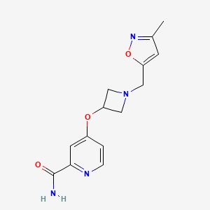 molecular formula C14H16N4O3 B6453869 4-({1-[(3-methyl-1,2-oxazol-5-yl)methyl]azetidin-3-yl}oxy)pyridine-2-carboxamide CAS No. 2548994-26-7