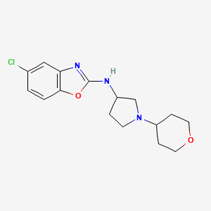molecular formula C16H20ClN3O2 B6453880 5-chloro-N-[1-(oxan-4-yl)pyrrolidin-3-yl]-1,3-benzoxazol-2-amine CAS No. 2549013-60-5