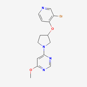 molecular formula C14H15BrN4O2 B6453882 4-{3-[(3-bromopyridin-4-yl)oxy]pyrrolidin-1-yl}-6-methoxypyrimidine CAS No. 2549000-71-5