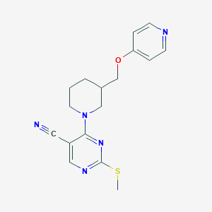 molecular formula C17H19N5OS B6453883 2-(methylsulfanyl)-4-{3-[(pyridin-4-yloxy)methyl]piperidin-1-yl}pyrimidine-5-carbonitrile CAS No. 2549035-41-6