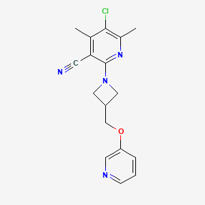 molecular formula C17H17ClN4O B6453889 5-chloro-4,6-dimethyl-2-{3-[(pyridin-3-yloxy)methyl]azetidin-1-yl}pyridine-3-carbonitrile CAS No. 2549000-30-6