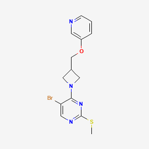 molecular formula C14H15BrN4OS B6453925 5-bromo-2-(methylsulfanyl)-4-{3-[(pyridin-3-yloxy)methyl]azetidin-1-yl}pyrimidine CAS No. 2549052-53-9