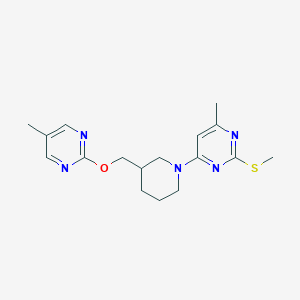molecular formula C17H23N5OS B6453928 4-methyl-6-(3-{[(5-methylpyrimidin-2-yl)oxy]methyl}piperidin-1-yl)-2-(methylsulfanyl)pyrimidine CAS No. 2549053-88-3